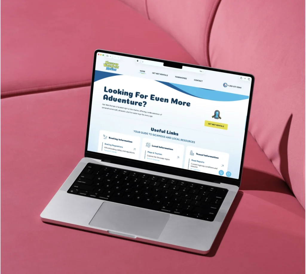 Shuswap Marina Website Mockup